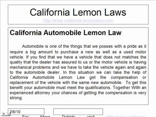Lemon Law California >> Prtection Of Consumer Rights With California Lemon Law Lemon Law California >> Prtection Of Consumer Rights With California Lemon Law