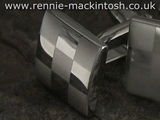 Chrome plated Charles Rennie Mackintosh cufflinks DWA388