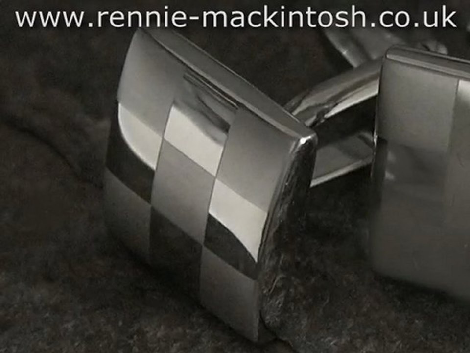 Chrome plated Charles Rennie Mackintosh cufflinks DWA388