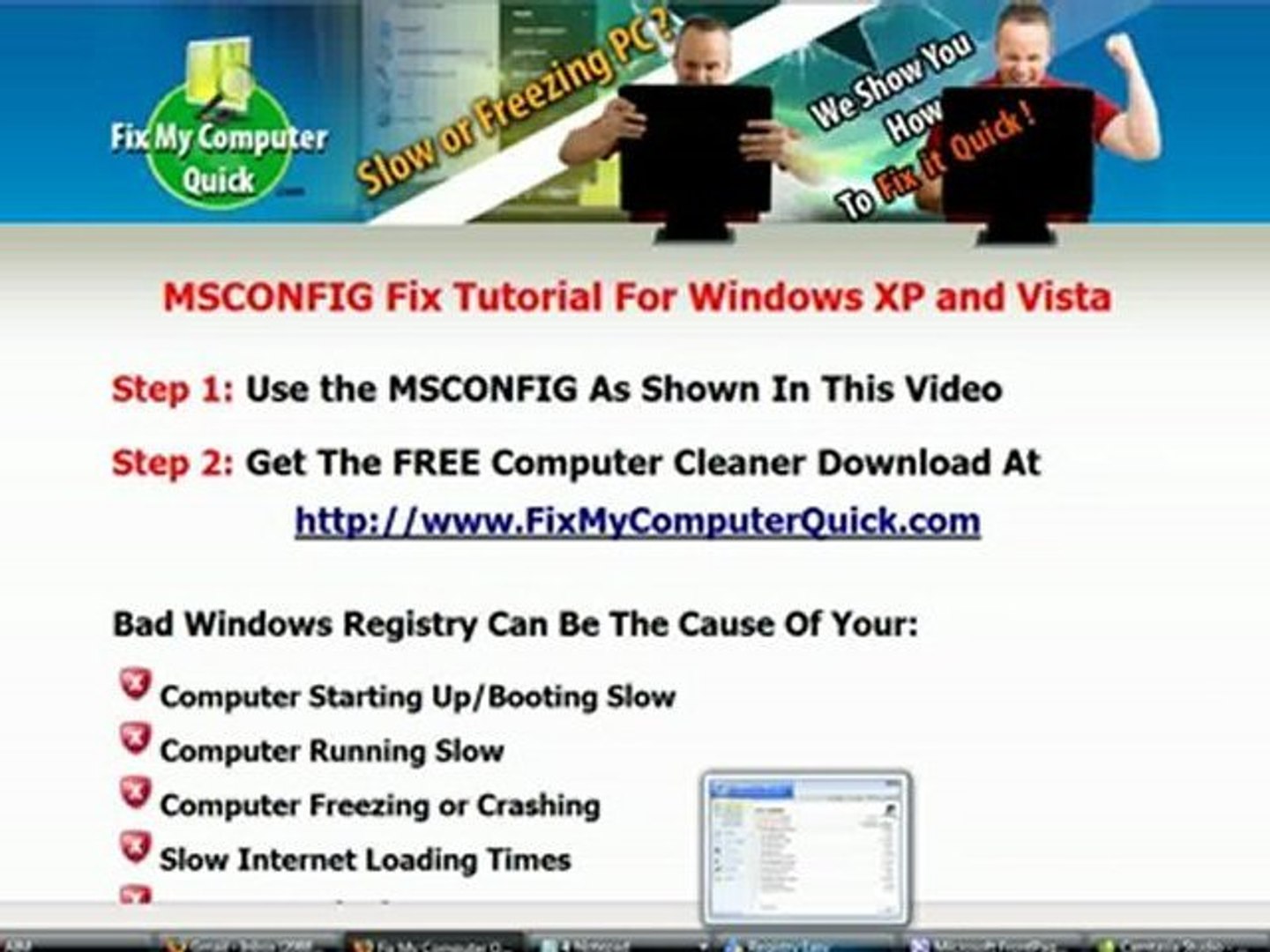 Using MSCONFIG to Speed Up Your PC - Make Your PC Faster - video Dailymotion
