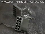 Chrome plated Charles Rennie Mackintosh cufflinks DWA242