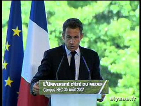 Discours lors des Universités d'été du MEDEF
