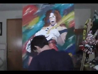 Eddie Van Halen Time Lapsed Oil Painting By Dave Santia