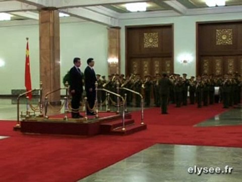 Cérémonie d'accueil au Palais du Peuple de Pékin