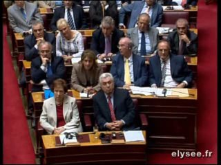 Intervention devant la Vouli, le Parlement Hellénique