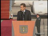 Allocution à l'aéroport de Tel-Aviv