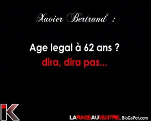 Xavier Bertrand et l'age legal de la retraite à 62 ans?