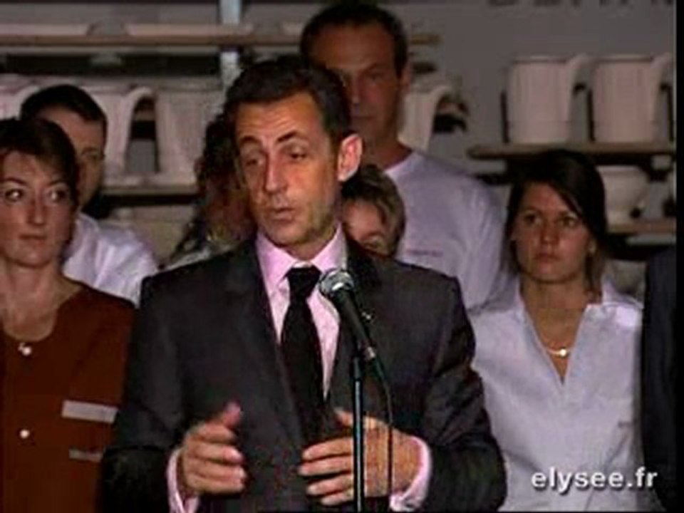 Allocution devant les salariés des ateliers BERNARDAUD