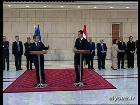 Déclaration presse conjointe avec S. Exc. M. Bachar AL-ASSAD
