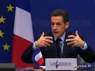 Conférence presse de M.SARKOZY,Président du Conseil européen