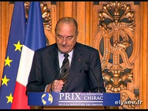 Prix de la Fondation Chirac à la Sorbonne: Discours M.Chirac