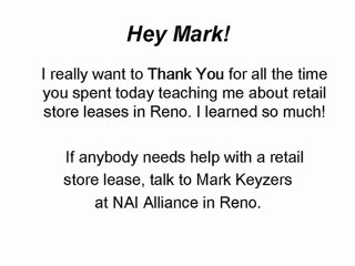 Nevada Retail Lease Specialist | Mark Keyzers- I Thank You