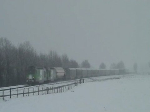 trains dans la neige le 11-02-2010