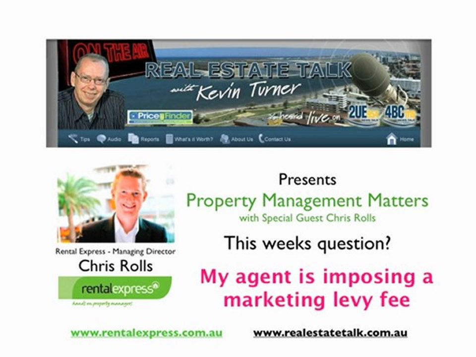 My agent is imposing a marketing levy fee