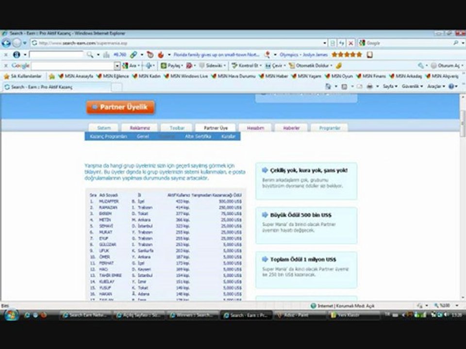 Search-earn Network Sistemi