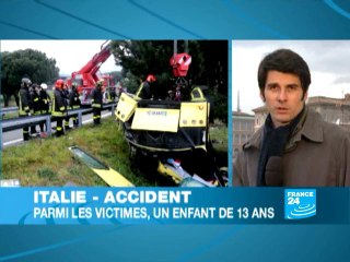 Accident d'un bus scolaire français en Toscane