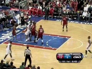 Samuel Dalembert rises above the crowd and slams it in for t