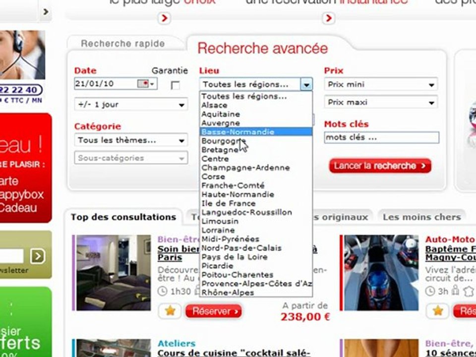 Rechercher une activité sur Happytime