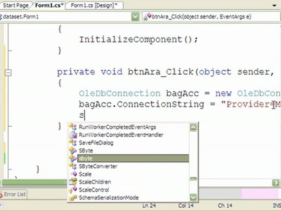 C# ile Dataset ve Gridview kullanımı