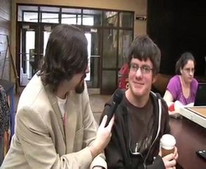 asking random Q.s on campus (cookies and coffee)