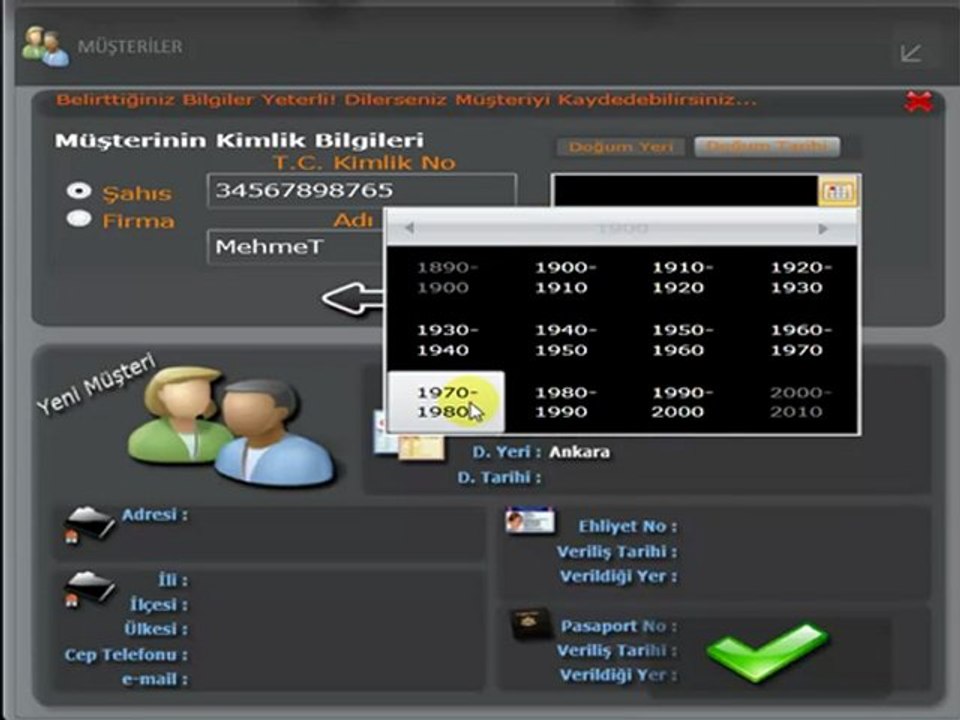 rentMOBİL Musteri Kayit