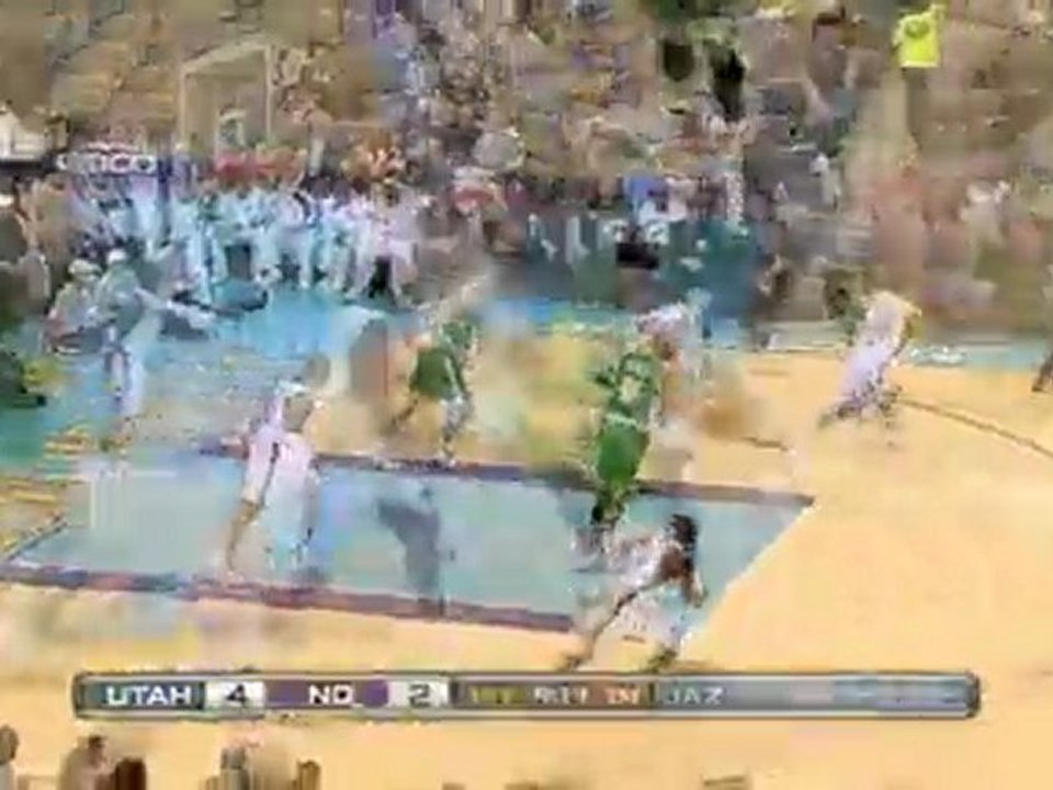 Emeka Okafor denies Mehmet Okur's dunk at the rim.