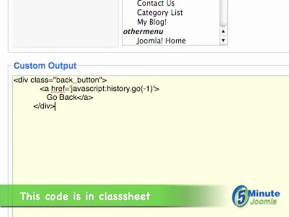 How To Create A Back Button In Joomla