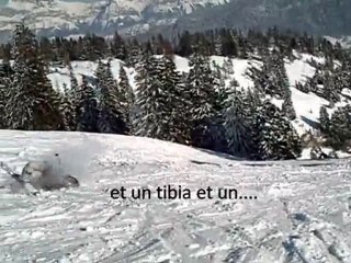 chute ski tibia