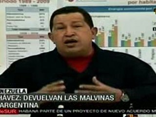 Chávez: que RU devuelva las Malvinas a Argentina