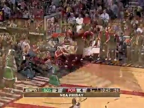 Paul Pierce loses the ball to Andre Miller who fires a pass