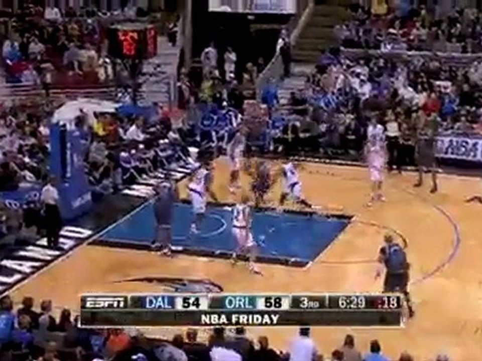 Dwight Howard gets the block on the defensive end then finis