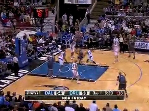 Dwight Howard gets the block on the defensive end then finis