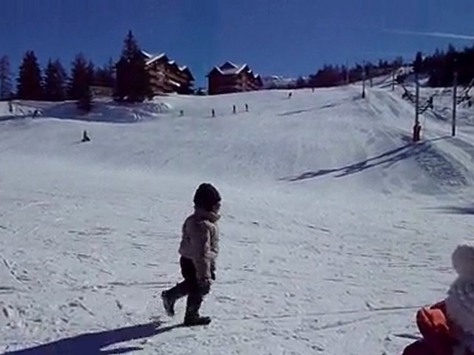 maman à une lecon de ski !