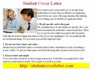 Writing as effectve Student Cover Letter.