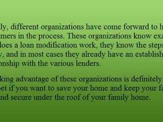 How Does A Loan Modification Work