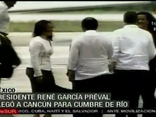 Arribó René Preval a Cancún