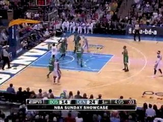 Arron Afflalo assists Nene with a sweet pass in the paint an