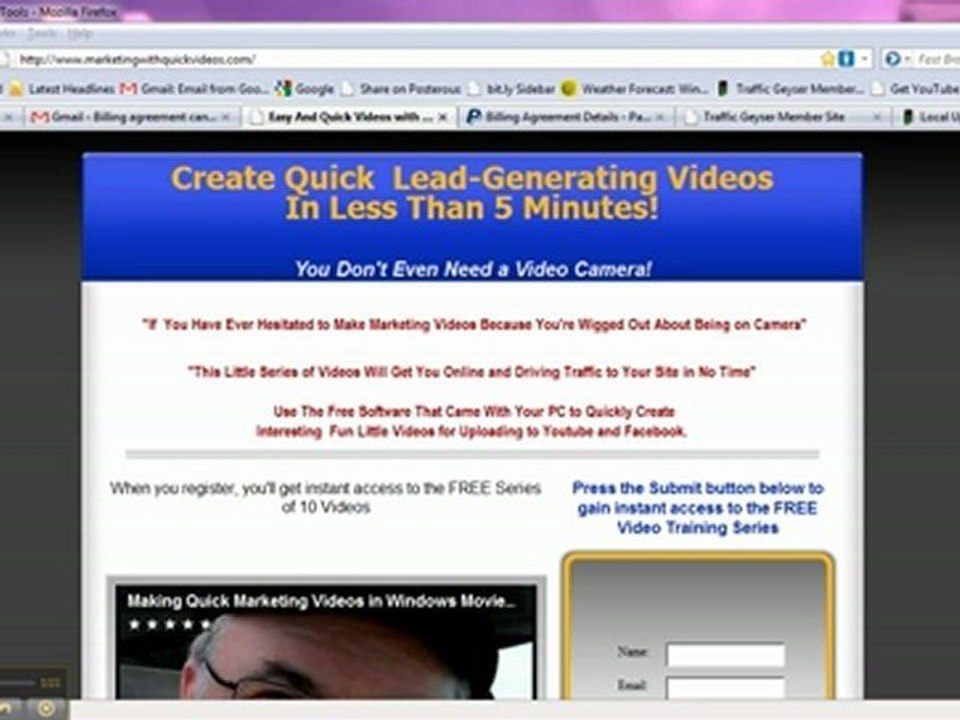 Home Business Tip Marketing With Quick Videos Course Update