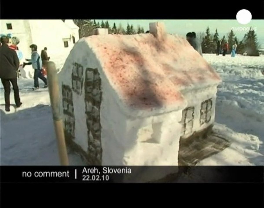 Houses of snow in Slovenia