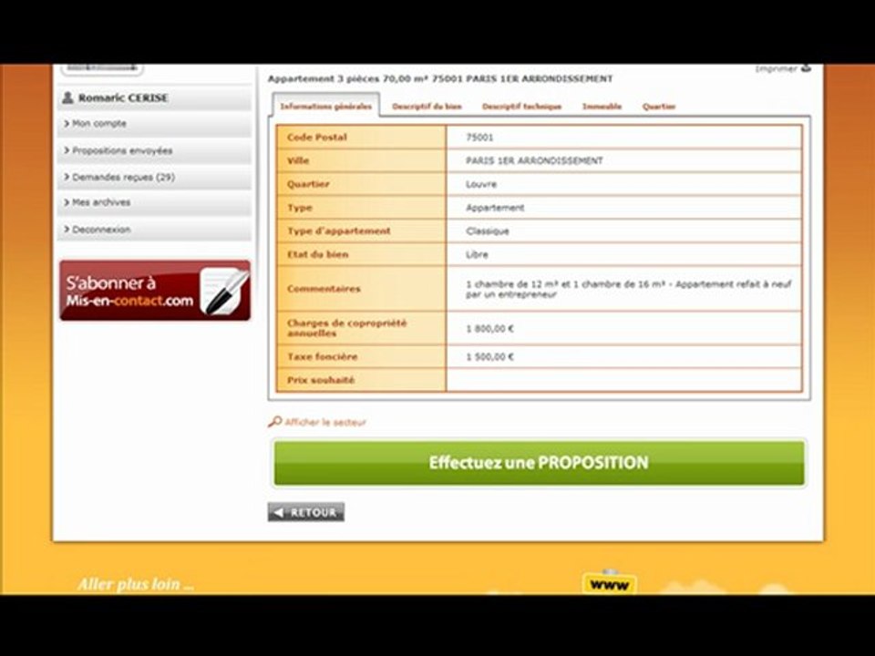 Effectuez une proposition Mis-en-contact.com