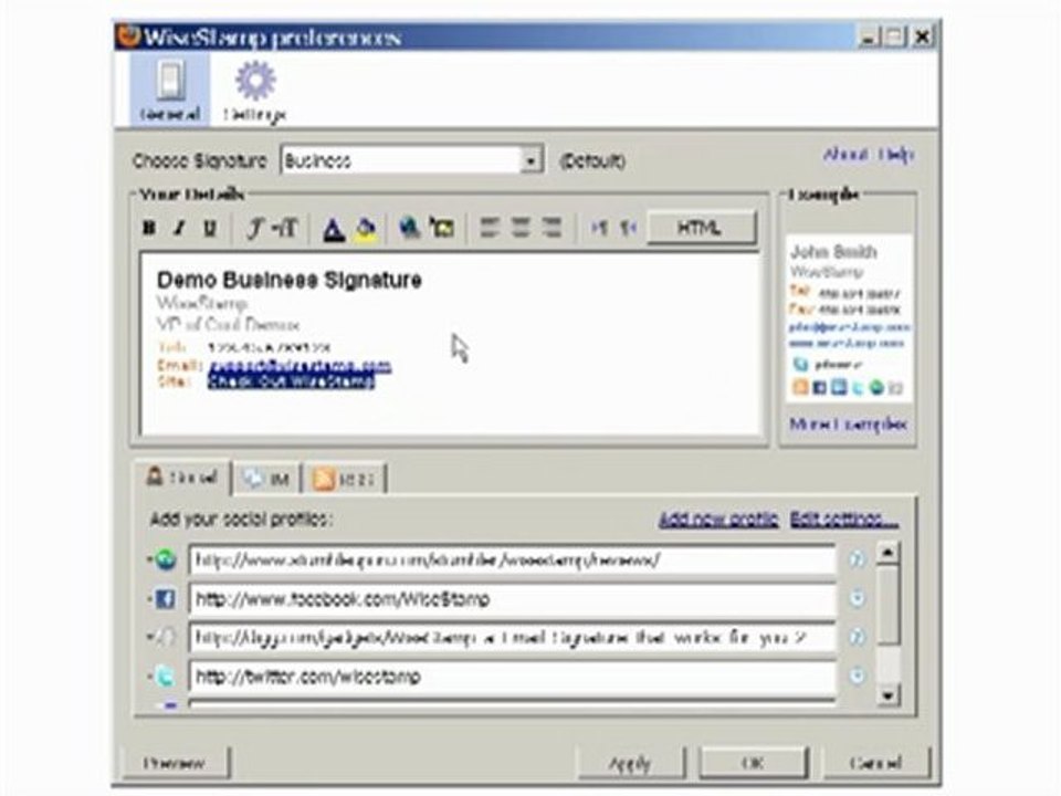 How to set a default html signature in Gmail with WiseStamp