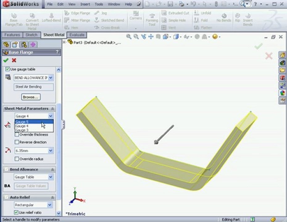 solidworks 2010 Tutorials sheet metal Base Flange