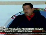 Presidente Hugo Chávez al término de cumbre