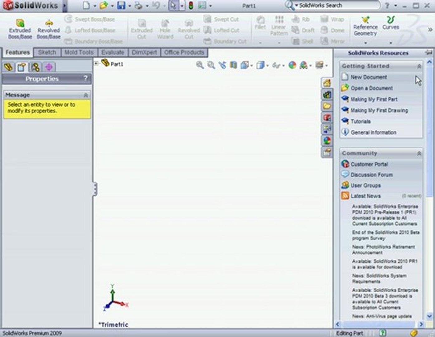 SolidWorks Tutorials Interface