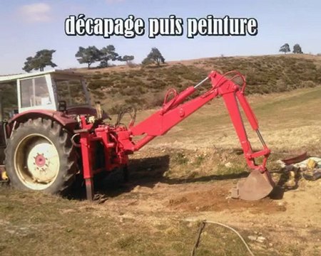 montage pelle rétro manitout sur tracteur agricole ih 523