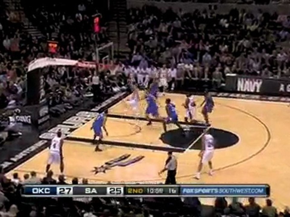 Manu Ginobili slices through the defense to get to the baske