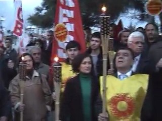 Burdur Şeker İş'in düzenlediği Tekel işçilerine destek eylem