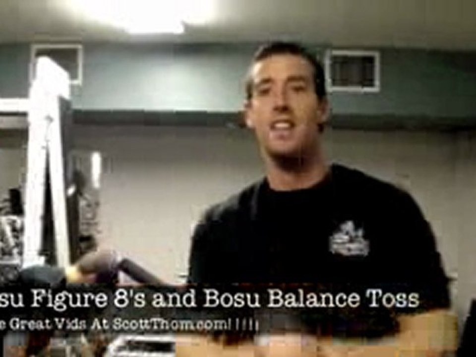 Increase core strength w bosu figure 8's and mb balance toss