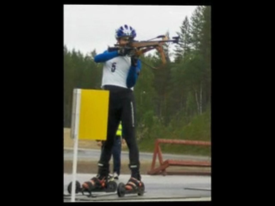 Biathlon mit skikes und lasergewehr