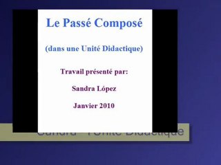 SANDRA - Présentation d’une UNITÉ DIDACTIQUE